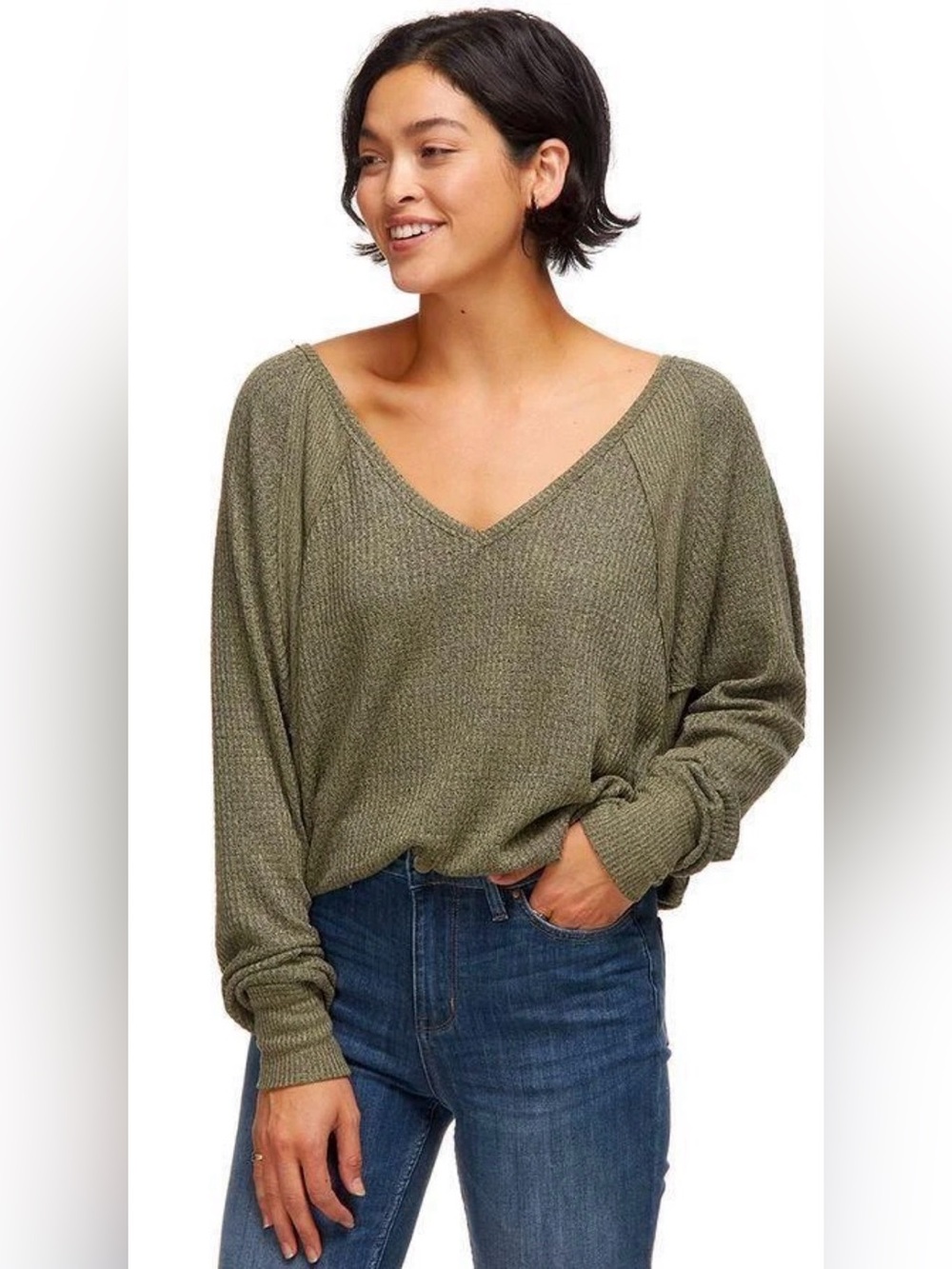 Free People We the Free Santa Clara Thermal Top,Sz-XS(Very Oversized)P2P 24”-27”